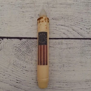 Betsy Ross Flag 6" Battery Operated Timer Taper Candle, Country Americana - Picture 1 of 1