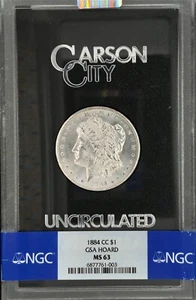 1884-CC Morgan Silver Dollar $1 Carson City GSA Hoard NGC MS63 - Picture 1 of 4