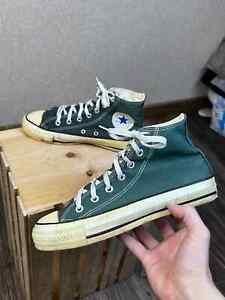 Mens 80's Converse Chuck Taylor Made in USA Green Hi top Shoes size US6 EU39