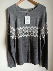 NWT Free Assembly White & Gray Men's Knit Sweater Large - Picture 1 of 12