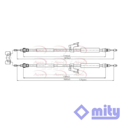 Se adapta al cable de freno de mano trasero Mity 30714215 Volvo S40 2004-2005 V50 2004-2005 Foto 1 de 2