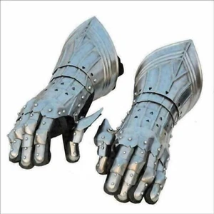 Medieval German Gothic Gauntlets Armor Pair of Arm Gloves LARP Gauntlets Costume - Picture 1 of 3