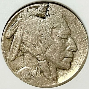 1929 BUFFALO NICKEL CRACKED PLANCHET MINT ERROR OLD ANACS VG! - Picture 1 of 3