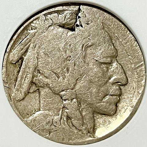 1929 BUFFALO NICKEL CRACKED PLANCHET MINT ERROR OLD ANACS VG! Cover