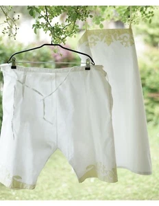 ANTICO COMPLETO SOTTOVESTE /CAMICIA DA NOTTE + MUTANDONI - Imagen 1 de 5