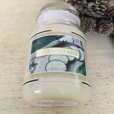 Yankee Candle GARDEN CUCUMBER Large  Candle 20 Oz  Retired Rare NEW - Photo 1/4