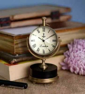 Nautical Small Desk Clock Handmade Retro Brass Table Clock Antique Table Clock - Picture 1 of 4