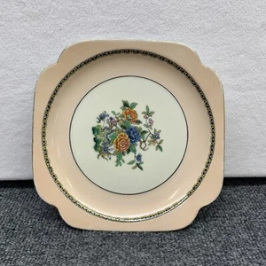 Vtg Noritake Squared Candy Bowl Plate - Floral And Scrolls Decoration, Gold Trim - Picture 1 of 7