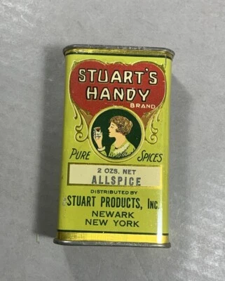Vintage Scarce Stuart’s Handy Tin Allspice Advertising Heart Women - Image 1 of 4