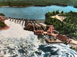 Postal vintage de 1940 de Quinnesec Falls Iron Mountain Michigan (1468-?) - Imagen 1 de 3