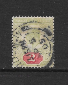 GREAT BRITAIN SCOTT 130 USED F/VF - 1902 2p YEL GRN & CAR ISSUE - EDWARD VII - Picture 1 of 2