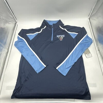 COLOSSEUM MAINE BLACK BEARS 1/4 ZIP LONG SLEEVE PULLOVER SHIRT MEN'S SIZE L - Image 1 of 4