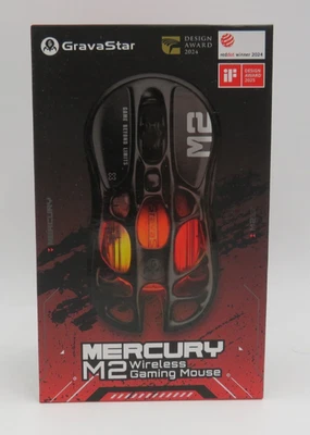 GravaStar Mercury M2 Rechargeable Wireless Gaming Mouse Model Black NEW SEALED - Image 1 of 3