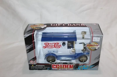 Banco fundido a presión de metal blanco Pepsi Cola diecast clásico dorado Foto 1 de 3