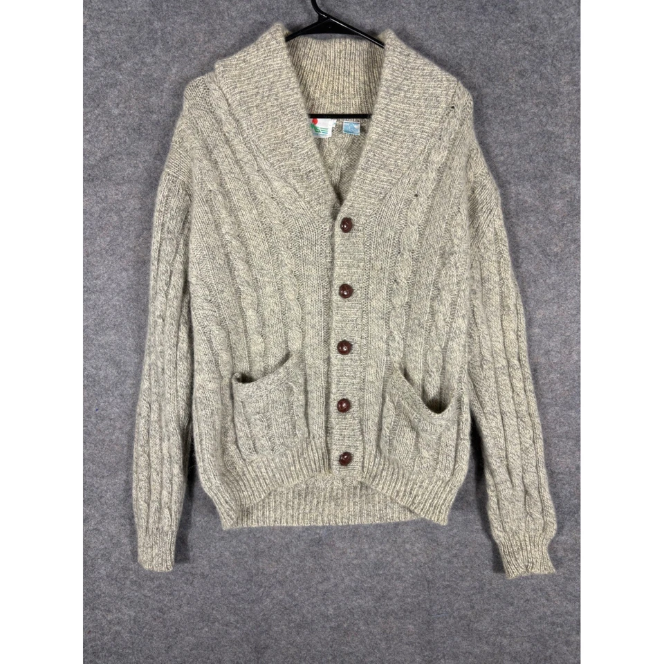 Cárdigan suéter chal Eastern Mountain Sports EMS para hombre vintage tejido con cable Foto 1 de 4