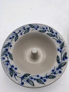 Salmon Falls Stoneware 2007 Apple Baker Dover,NH Salt Glaze Blueberry Vines - Picture 1 of 5