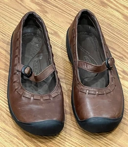 Keen Mary Jane Shoes Casual Comfort Leather Brown Buckle Strap US 11 - Picture 1 of 6