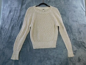 Free People Maglione Donna XS Maglia Texturizzata Girocollo Pullover Accogliente Minimal - Foto 1 di 8
