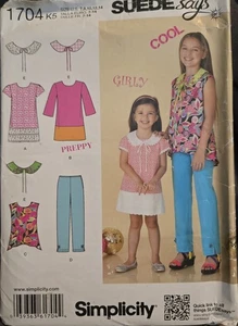 Simplicity Sewing Pattern #1704 K5  Girls Tunic Pants Dress Sz 7-14 Suede New FF - Picture 1 of 2