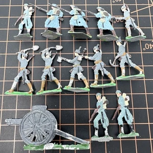 Zinnfiguren World War 1 German Toy Soldiers Cannon Military Miniature Flats Lot - Picture 1 of 9