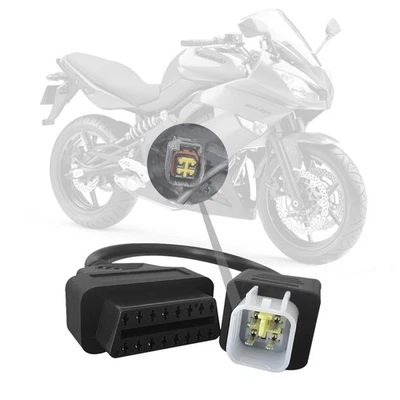 Obd2 Adapter Fit for Kawasaki Motorcycle 4 Pin to 16 Pin OBD Diagnostic Cable... - Image 1 of 4