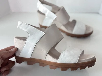 Sandália Sorel Joanie II Slingback Wedge branca creme tamanho 8.5 - Imagem 1 de 4