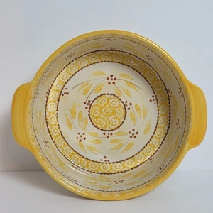 Temp-Tations Old World Yellow Round Baker 2.0 Qt With Metal Stand - Picture 1 of 7