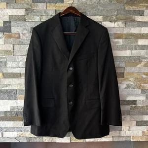 Ermenegildo Zegna Gritti Plaid Suit 2 Pcs 40R/ 34x30 Black Pinstripe - Picture 1 of 13