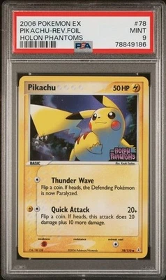 Pikachu 78/110 Reverse Holo 2006 Pokemon TCG EX Holon Phantoms PSA 9 MINT - Imagem 1 de 2
