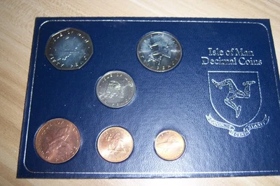1976 Isle of Man Decimal 6 Coin Set Low Mint Mark Orig case + COA - Image 1 of 4