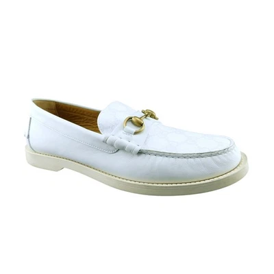 GUCCI Size 8 UK / 8.5 White Horse Bit Signature Boat Shoes - Image 1 of 4