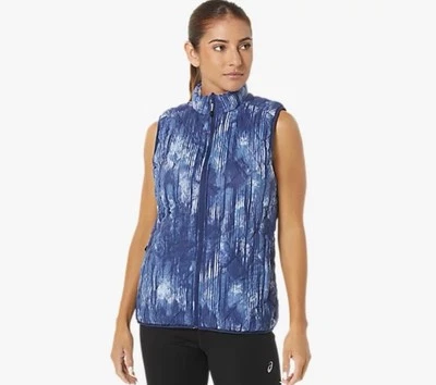 CHALECO ACOLCHADO CON AISLAMIENTO INVERSO ASICS PARA MUJER Tie Dye/Azul Suave Mediano Nuevo con Etiquetas Foto 1 de 4