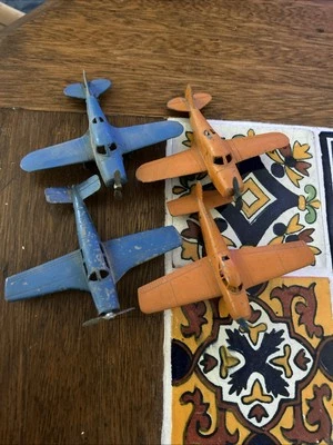 4 Vtg. Diecast Tootsie Toy Metal Plane -  Single Propeller Plane Made in USA - Image 1 of 3
