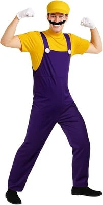 MORPH COSTUMES Adult Super Mario Brothers Wario Costume Men`s Yellow Plumber Fancy Dress Hat