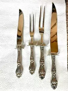 READ 2 piece Whiting 925 Sterling Silver Handled Carving Set no mono large size - Picture 1 of 5