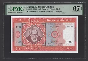 Mauritania 1000 Ouguiya 1981 P3D Uncirculated Graded 67 - Picture 1 of 2