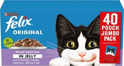 BRANDED FELIX ORIGINAL Mixed Menu in Jelly Wet Cat Food 40x85g