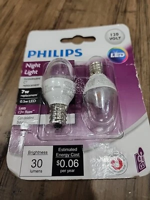 Philips 462977 7W Equivalent LED Soft White C7 Nightlight 2 Pack - Image 1 of 4