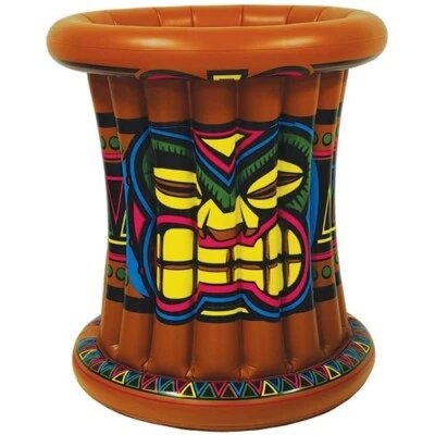 Enfriador inflable Tiki 25" x 25" tiene capacidad para 24 latas de 12 oz decoraciones Luau Foto 1 de 3
