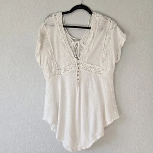 Free People M Ivory Way Out There Tunic Top - Picture 1 of 8