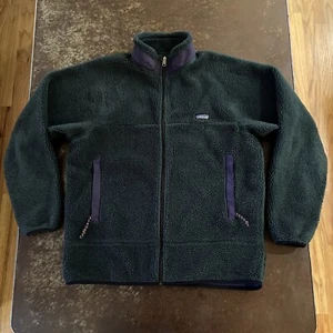 Rare Vintage 1986 Patagonia Deep Pile PEF Fleece Full Zip Jacket Made USA Sz XL - Picture 1 of 14