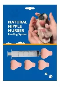 Natural Nipple Nurser, 10 PACK Large, Puppy feeder, Nursing Nipples with syringe - Picture 1 of 1