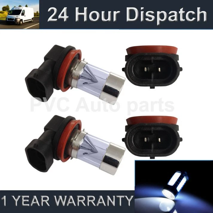 2X H9 WHITE 4 LED FRONT MAIN HIGH BEAM LIGHT BULBS CAR KIT XENON MB502601 - Image 1 of 1
