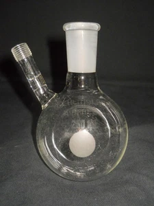 Chemglass 24/40 Glass Airfree Schlenk 250mL Round Reaction Flask, No Valve, Chip - Picture 1 of 3