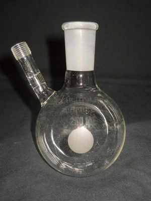 Chemglass 24/40 Glass Airfree Schlenk 250mL Round Reaction Flask, No Valve, Chip - Image 1 of 3