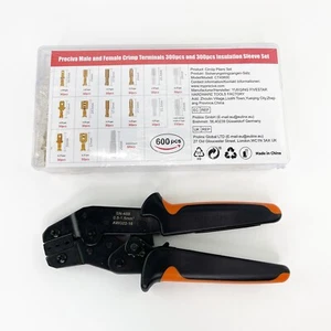 Preciva Hand Crimping Tool Kit AWG22-16 w/ 600pc Terminal Assortment - Picture 1 of 12