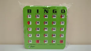 NEW Regal Games 25-Pk of Easy Read Finger-Tip Shutter Slide Bingo Cards, Green - Picture 1 of 4