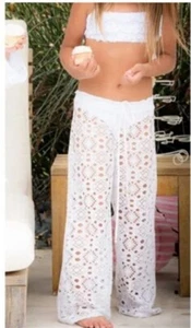 NWT Pilyq S Girls Love Me Lace Pants Cover Up White 124031 - Picture 1 of 1