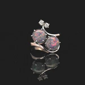 Ring Weiß Gold 18 K 750 / 1000 mit Opal und  Brillanten  [ 059458 ] - Bild 1 von 9