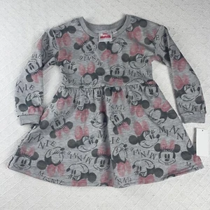 Vestido manga larga diseño lazo rosa Minnie Mouse de Disney para niñas pequeñas 2T - Imagen 1 de 7